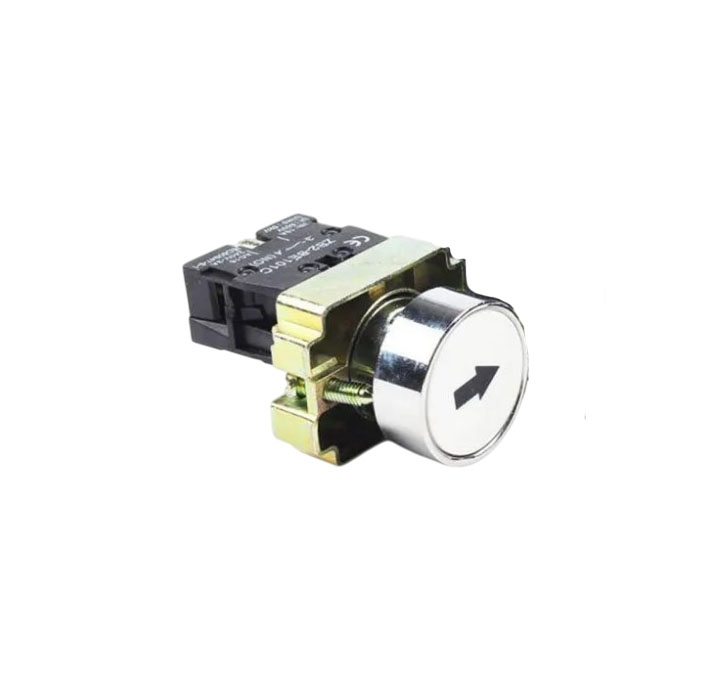 Кнопка без фиксации XB2-BA3341C, 220V, беелая со стрелкой (NO)