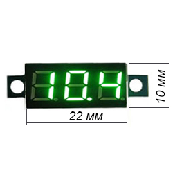 Цифровой микро вольтметр без корпуса DC, 0-100V,  (зеленый), настраиваемый