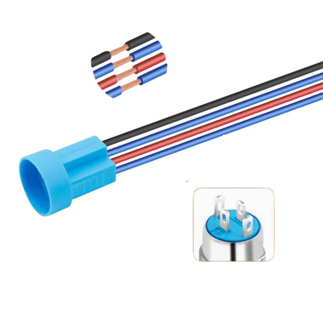 Разъем для антивандальной кнопки M12, 2 Ампера 4pin на проводе 15 см