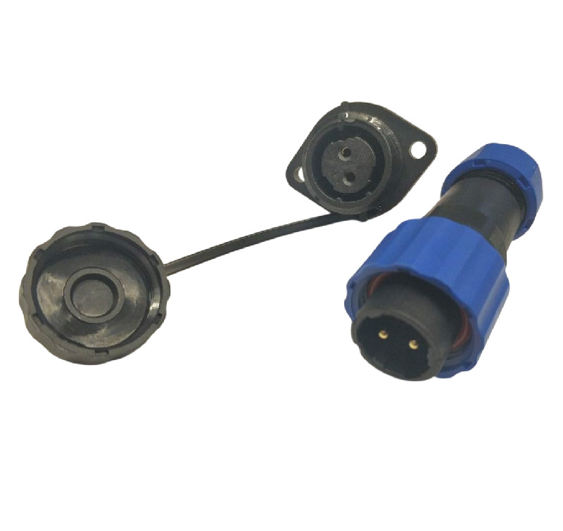 Разъем герметичный SD16, 2Pin, мама с фланцем (мама+папа)