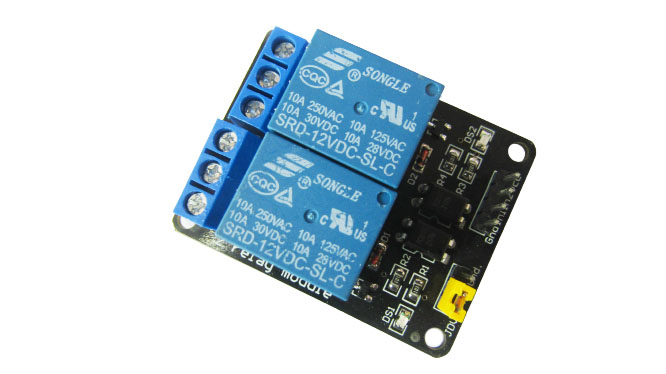 Модуль с двумя реле 12V, 10A (гальваническая развязка)