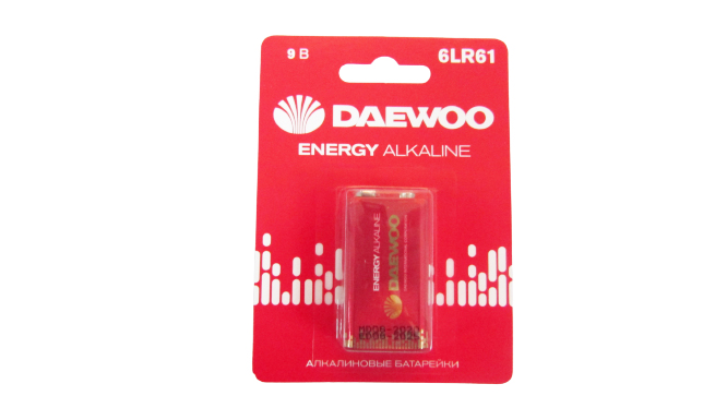 Батарейка Крона Daewoo Energy Alkaline, 9V (6F22, 6LR61)