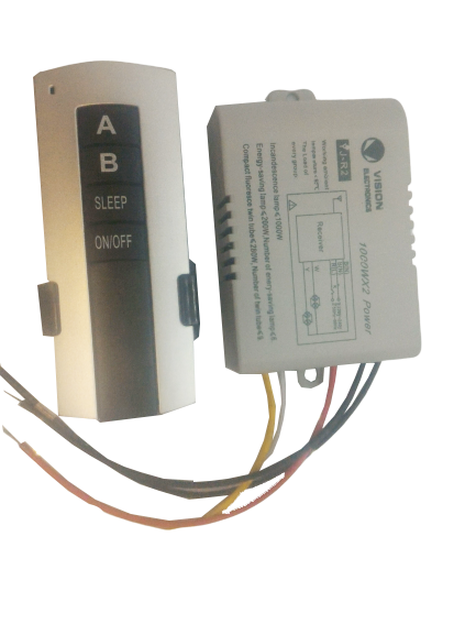 Двухканальная система радиоуправления 220V с пультом (черный)