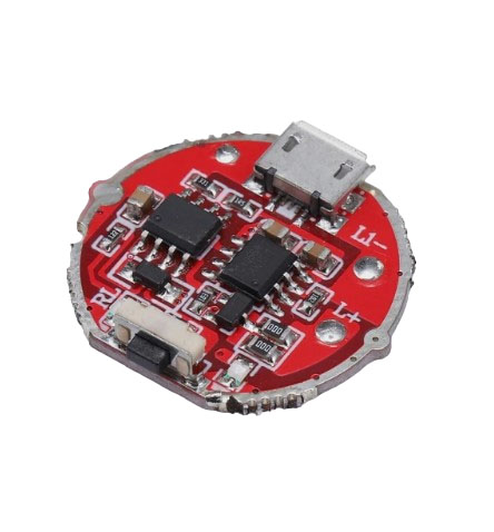Драйвер для фонаря 3 режима 1800 мА 3,7-4,2 Вольта с micro USB (26 мм)