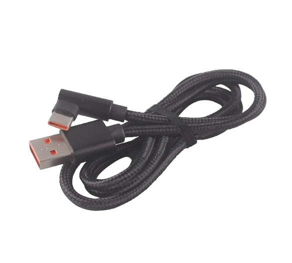 Кабель USB 2.0 A вилка - USB Type-C угловая вилка, 2 метра (тканевый)