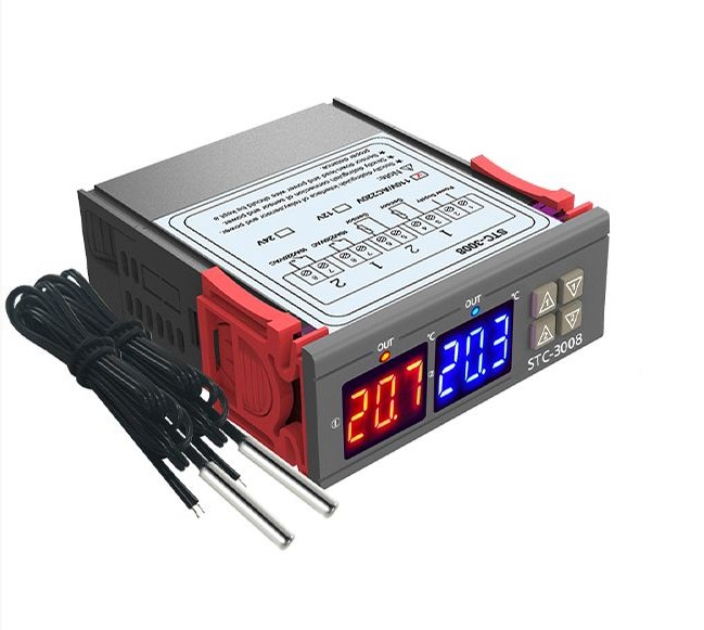 Цифровой терморегулятор STC-3008 220V с двумя датчиками