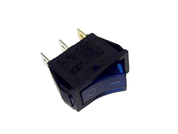Выключатель KCD3-3Р, синий (с подсветкой)