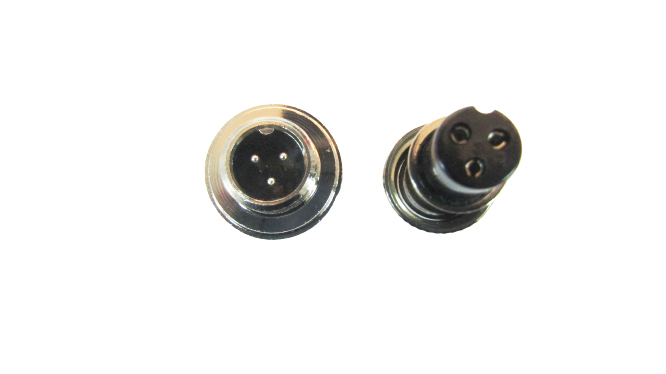 Авиационный разъём GX12, 3PIN, d=12mm (папа с фланцем)