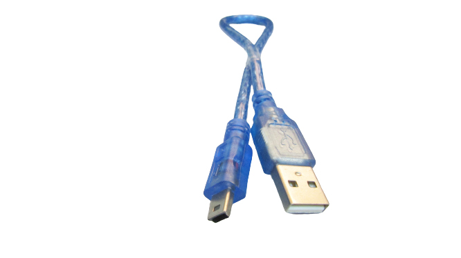 Кабель USB 2.0 A вилка - mini USB вилка, 25 сантиметров (экранированный)