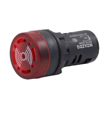 Световой индикатор мигающий с зуммером ED16-22SM 220V (LED) красный
