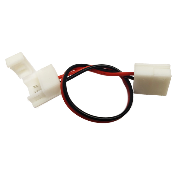 Соединитель-зажим для закрытой одноцветной ленты 8мм, провод 15см