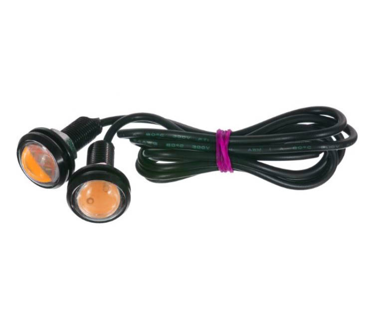 Лампа-болт светодиодная розовая 1,5 W 12 Вольт (черный корпус)