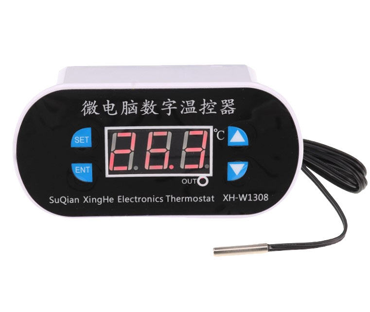 Цифровой терморегулятор XH-W1308 в корпусе красный дисплей, с датчиком, 12V