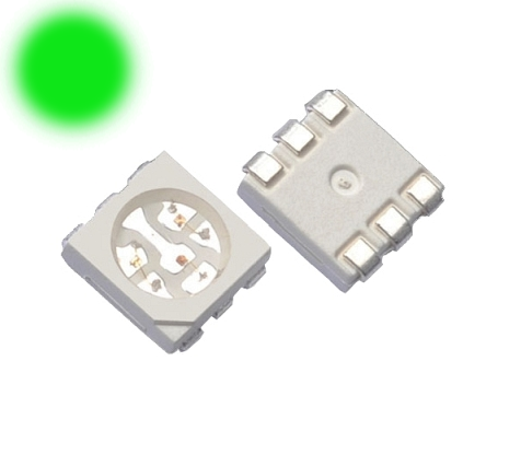 Светодиод SMD 5050 зеленый, 520-525nm (3.0-3.2В, 60мА) 