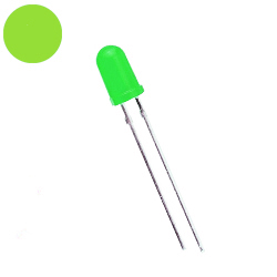 Светодиод 3 мм диффузный зелёный