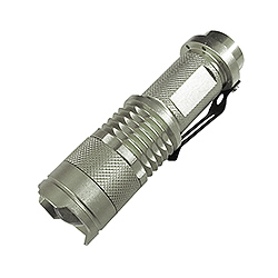 Маленький фокусируемый фонарик CREE R5, 320 люмен (серебро)