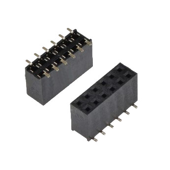 Двухрядная линейка SMD 2*6 pin, папа, 2,54 мм, черный