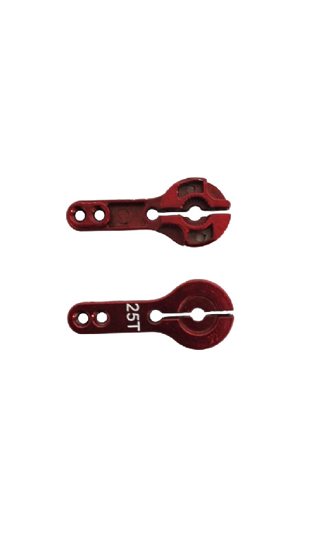 Рычаг (качелька) сервопривода 25T, бордовый, алюминий 