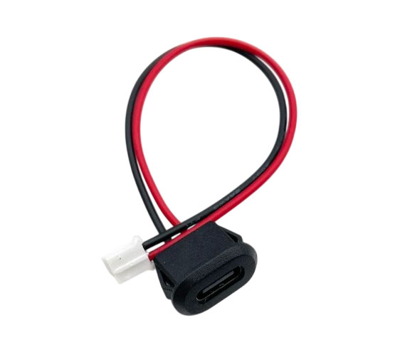 Кабель-переходник мама PH2.0 2pin - мама Type-C 10 см (черный)