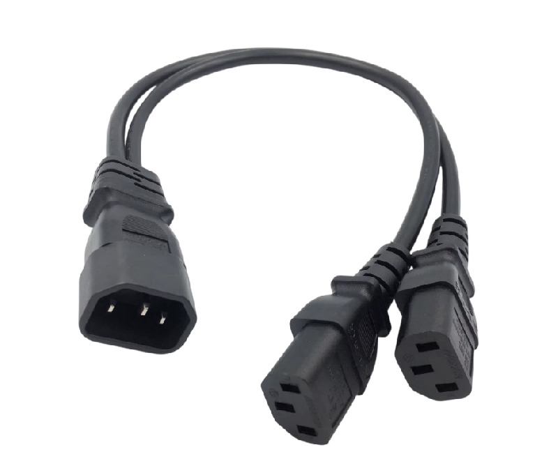 Кабель-разветвитель питания (Y-сплиттер) IEC 320 C14 на два разъема C13, 0.5м