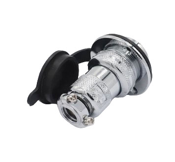 Авиационный разъем GX30 8pin d=30mm (папа с фланцем + защитный колпачок)