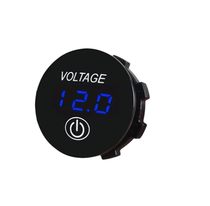 Вольтметр с сенсорной кнопкой включения 6-36 Вольт синий