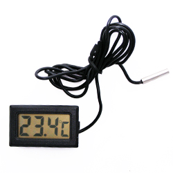Цифровой термометр с выносным датчиком 1 метр -50°C~110°C Черный