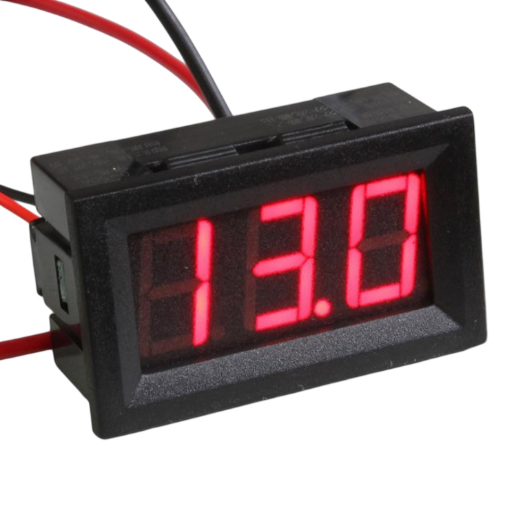Цифровой амперметр в корпусе DC 0-50A, 47х28мм (красный)