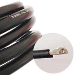 Провод силиконовый AWG28 черный (0.08 мм²) (НАРЕЗАН ПО 1-2 М)