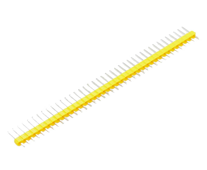 Однорядная линейка 1*40 pin, папа, 2,54 мм,желтая