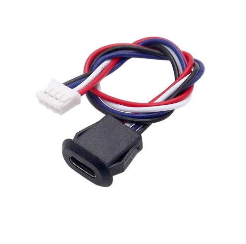 Кабель-переходник мама PH2.0 4pin - мама Type-C 15 см (черный)