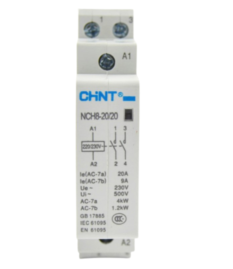 Контактор модульный NCH8-20/20 (2НО, 20А, катушка 220)