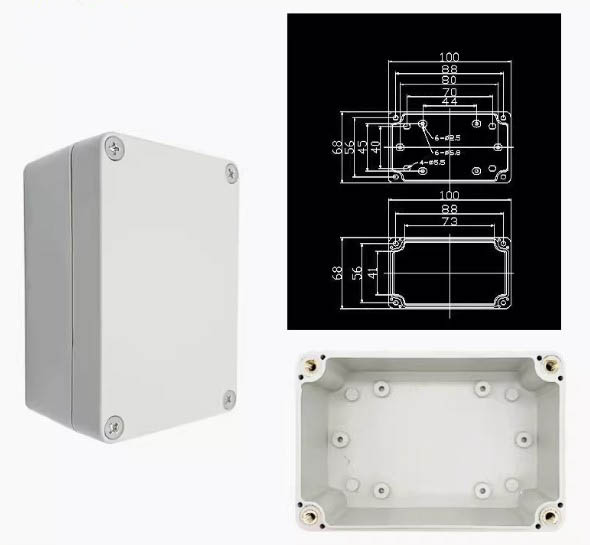 Корпус пластиковый IP65 100x68x50 мм (без крепежных ушей)