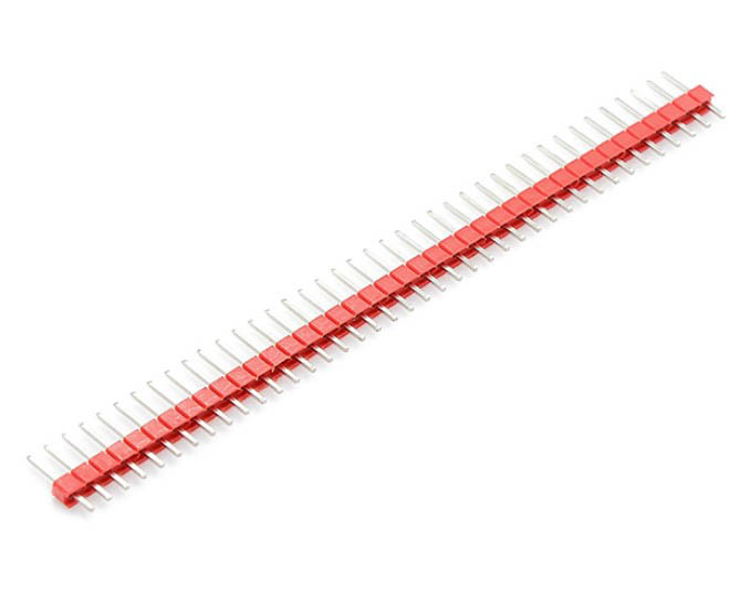 Однорядная линейка 1*40 pin, папа, 2,54 мм,красная