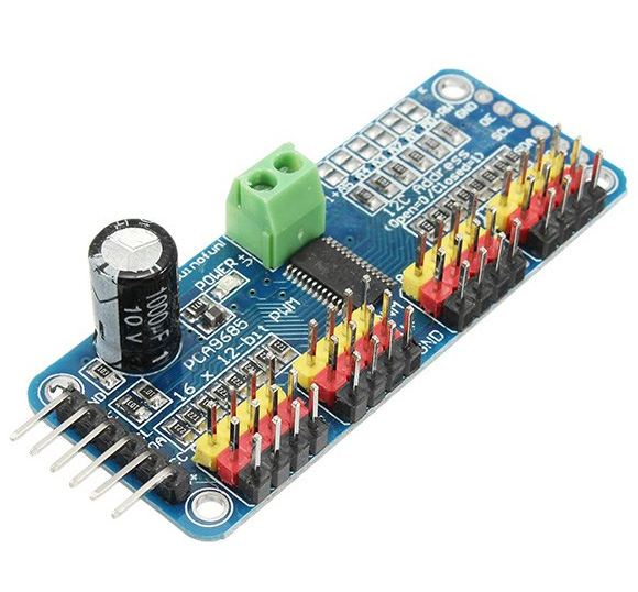 Плата 16-канального 12-разрядного ШИМ контроллера на PCA9685