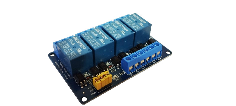 Модуль с четырьмя реле 3.3V, 10A (гальваническая развязка)