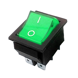 Выключатель KCD4, зеленый (с подсветкой)