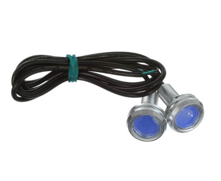 Лампа-болт светодиодная синяя 1,5 W 12 Вольт (серебряный корпус)