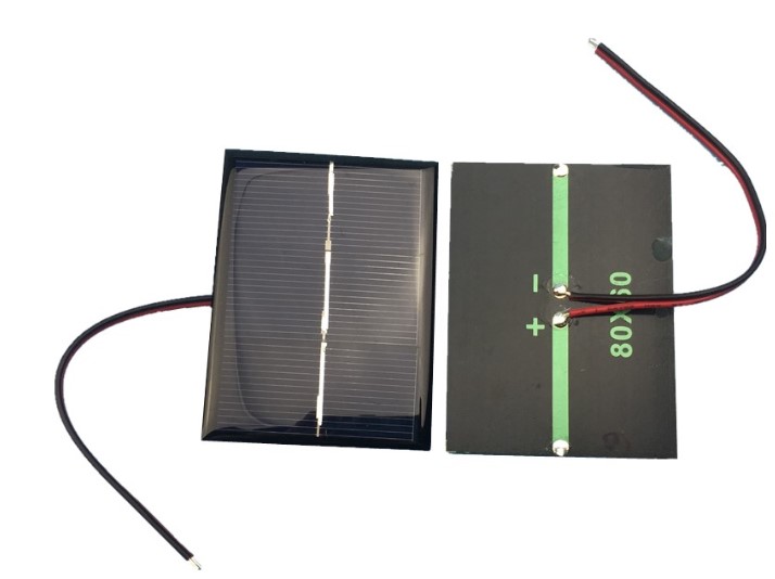 Солнечная панель 1,5 Вольта 300мА 60х80 мм с проводом