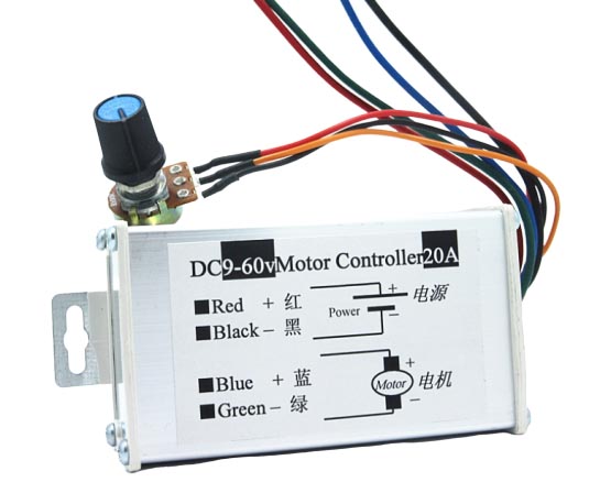 ШИМ регулятор скорости двигателя, DC 9-60V, 20 А  
