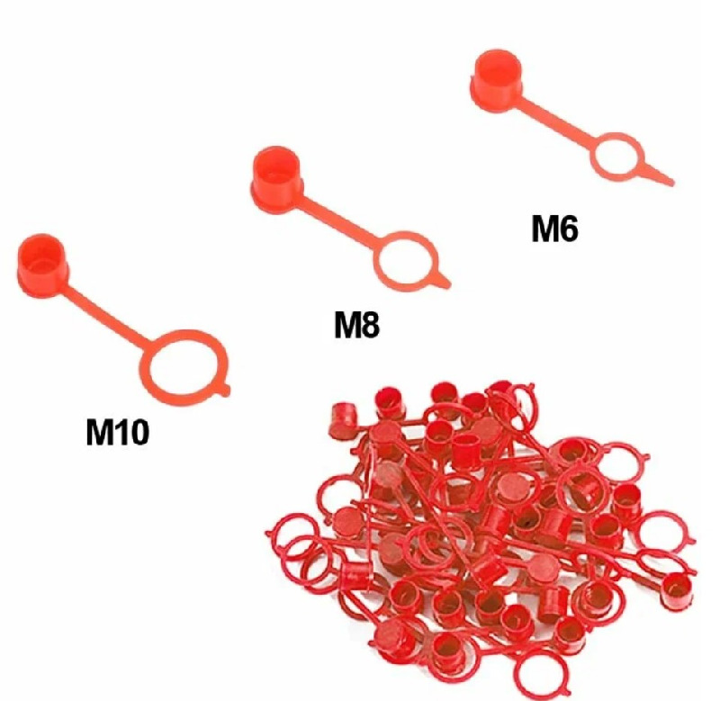 Пылезащитный колпачок для шприца Zerk, M6 M8 M10, красный, полиэтиленовый 300 шт
