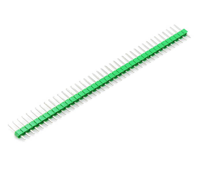 Однорядная линейка 1*40 pin, папа, 2,54 мм,зеленая