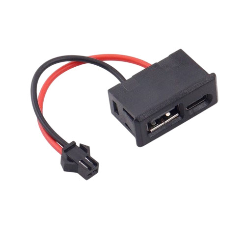 Кабель-переходник мама SM2.54 2pin - мама Type-C + мама USB-A 7 см (черный)