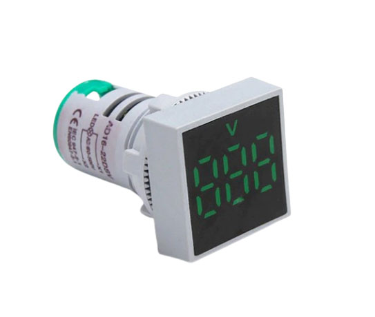 Вольтметр AD16-22VM до 500V, зеленый (30 х 30 мм)