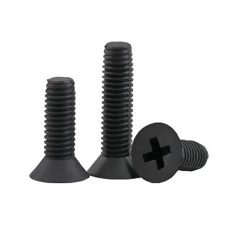 Винт нейлоновый с потайной головкой черный M3 - 12mm