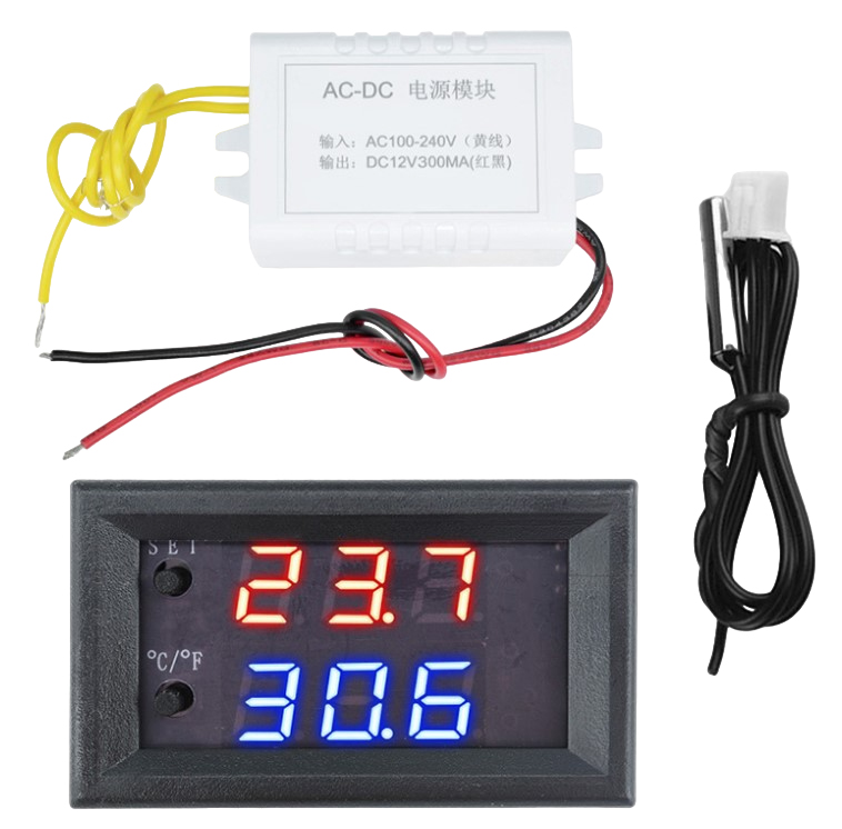 Цифровой терморегулятор XH-W2809 (220V) с датчиком