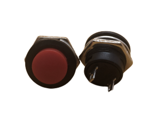 Кнопка без фиксации R13-507, красная, отверстие 16 мм