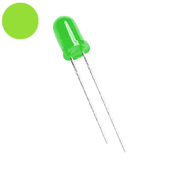 Светодиод 5 мм диффузный зелёный