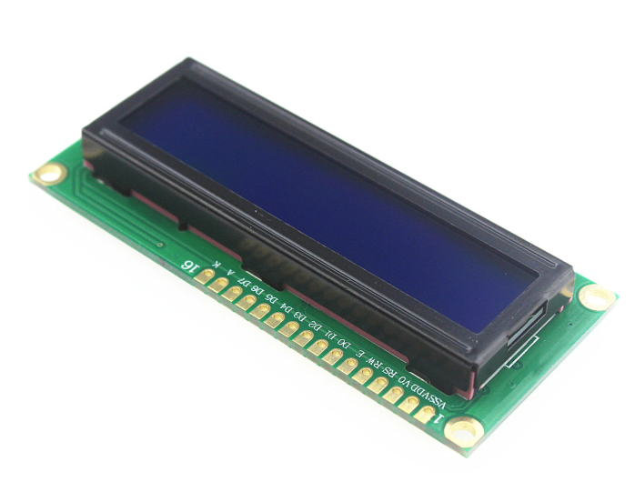 LCD дисплей 1602 символьный на HD44780 с подсветкой, синий (5 Вольт)