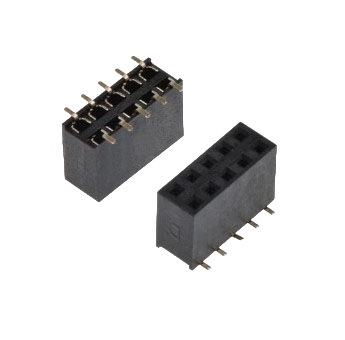 Двухрядная линейка SMD 2*5 pin, папа, 2,54 мм, черный